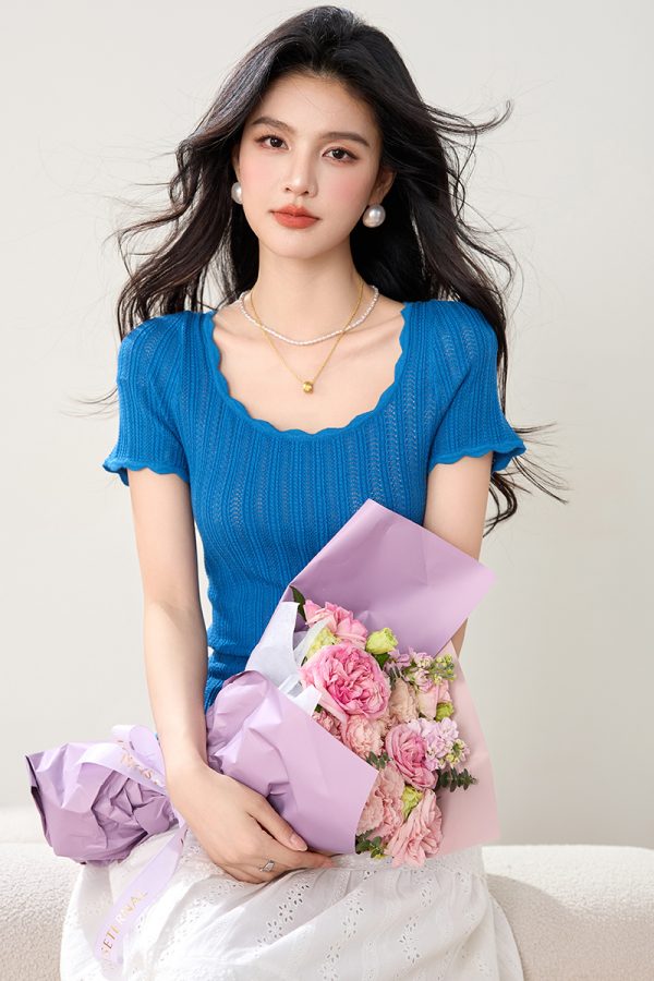 Niche summer sweater show young Korean style tops for women